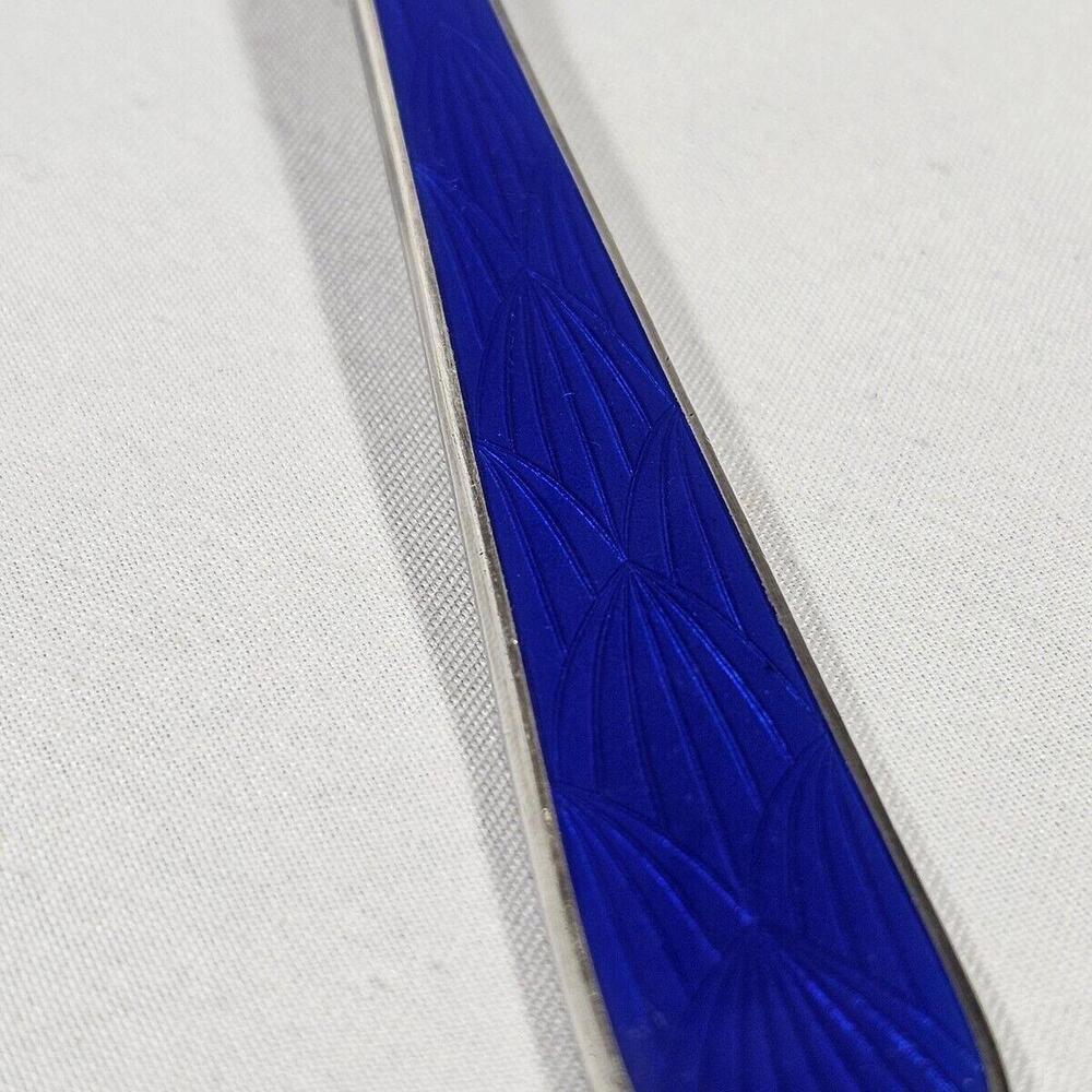 D&C Japan  E.P. Flatware Serving Set Spoon Fork Cobalt Blue W/ Scalloped Design - Picture 5 of 8